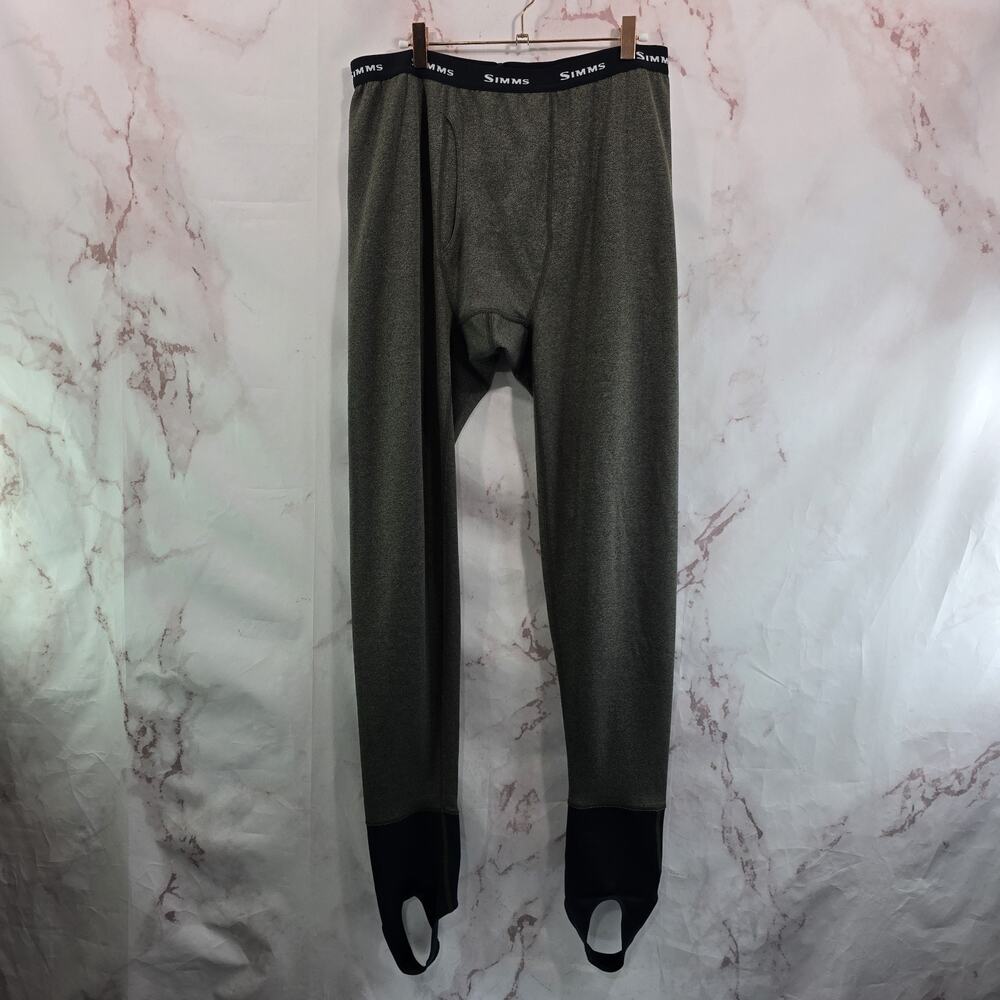 Simms Long John Mens Large Brown Thermal Leggings Stirrup Baselayer Bottoms